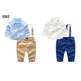 Bộ yếm bé trai 2 màu sành điệu S362