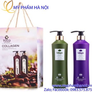 Cặp Dầu Gội Xả Collagen TOCO Italia