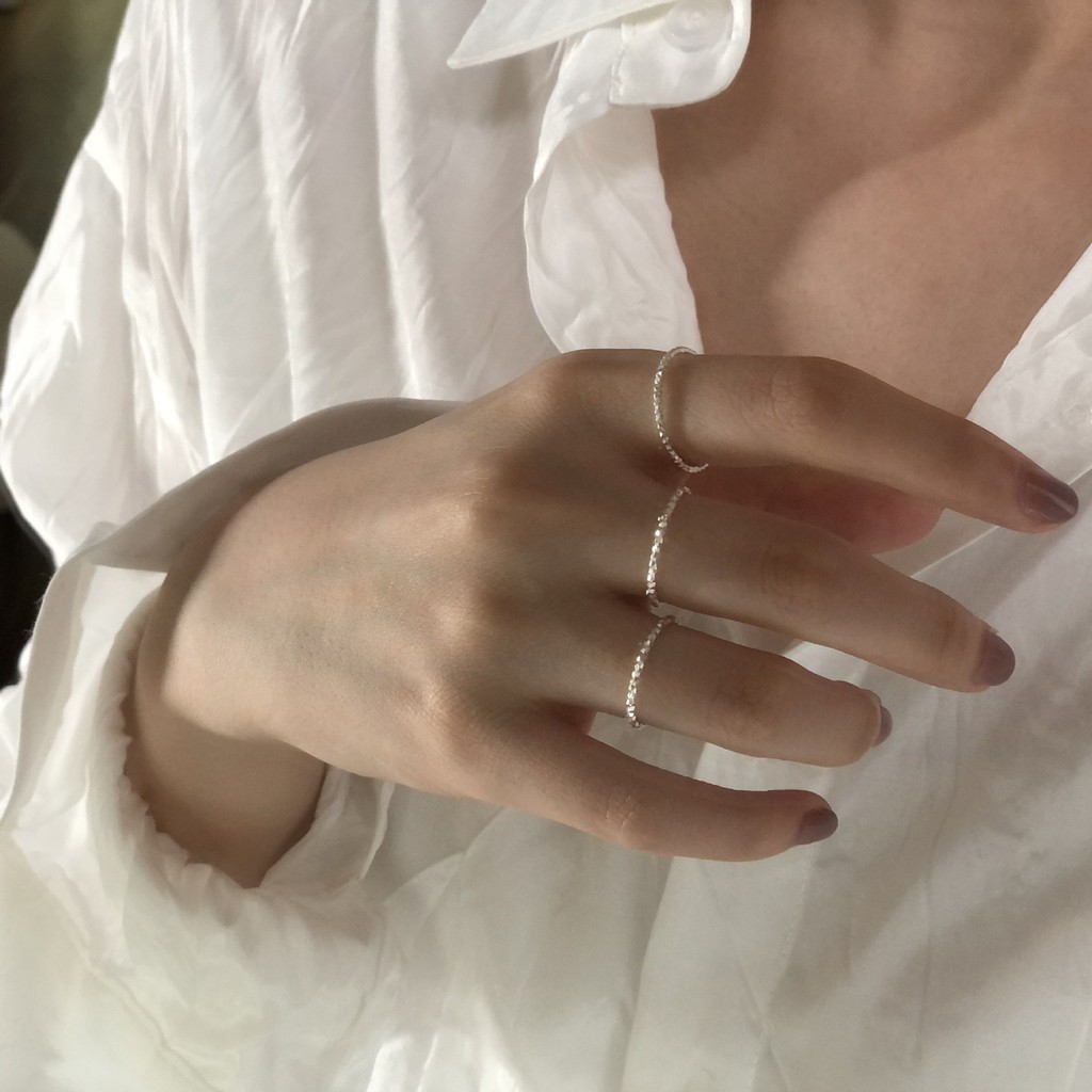 Nhẫn Bạc 925 Sáng bóng Đơn Giản Thời Trang Cho Nữ