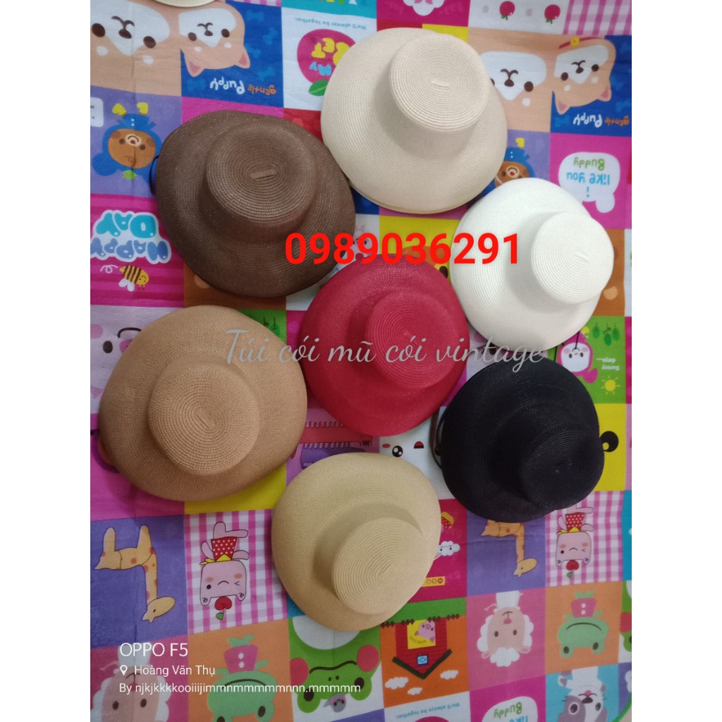 Mũ cói lồng đèn cói trơn siêu sang chảnh