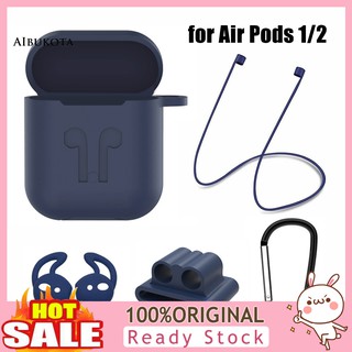 Set 5 Vỏ Silicon Bảo Vệ Tai Nghe Airpods 1 / 2 Kèm Phụ Kiện