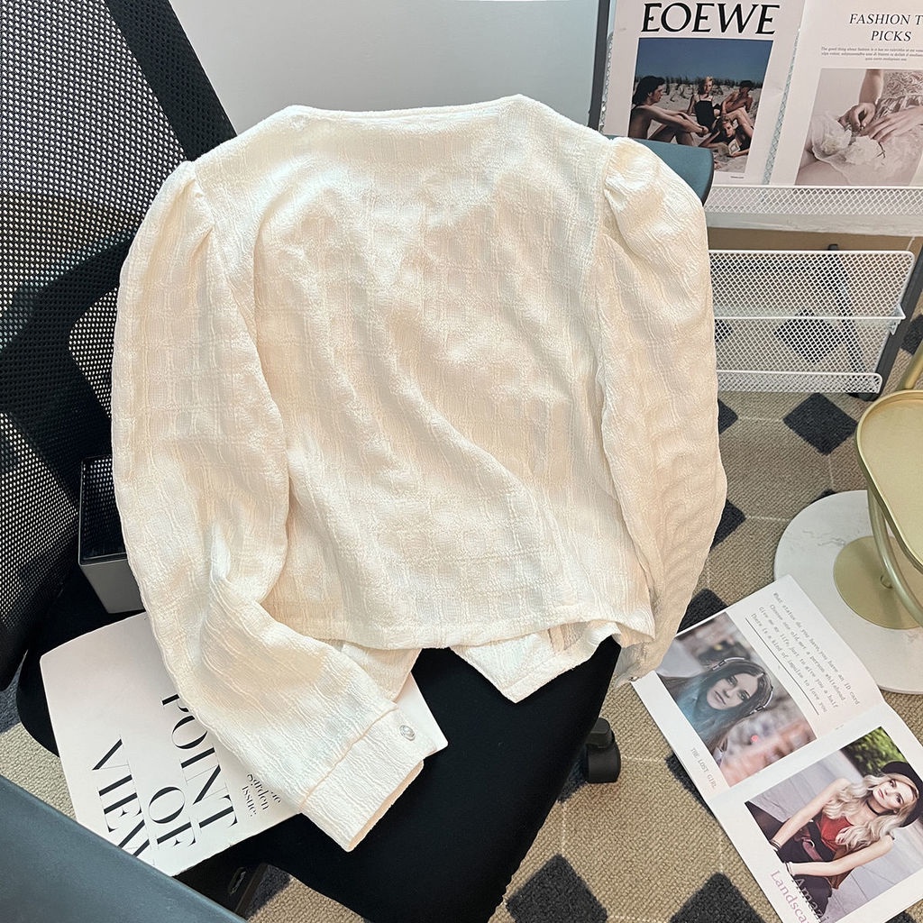 Áo Cardigan Mỏng Tay Dài Dáng Rộng Cổ Tròn Đính Hạt Cài Một Hàng Nút Đơn Phong Cách Retro Đơn Giản Mới Dành Cho Bạn