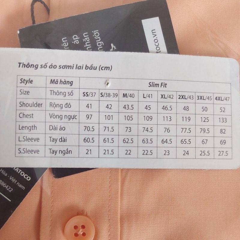 Áo khatoco dài tay Phom SlimFit