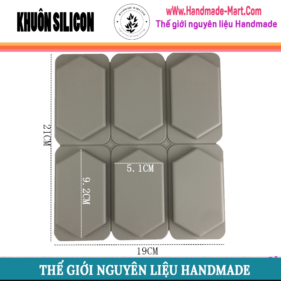 Khuôn silicon hình chữ nhật, hình elip, hình thoi làm nến handmade chuẩn DIY - HM051