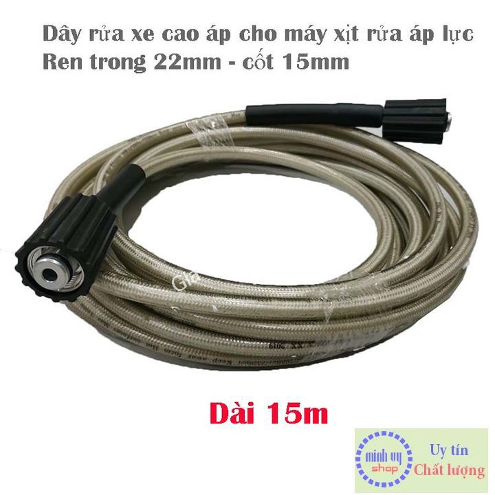 Xả lỗ-Dây máy rửa xe cao áp 15M-Dây xịt cao áp