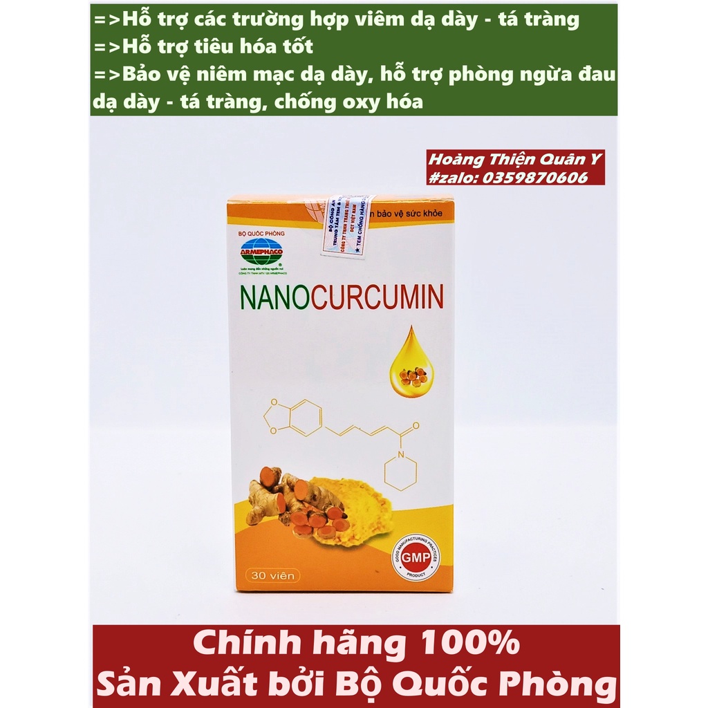 Nano Curcumin Lọ 30v - Bộ Quốc Phòng