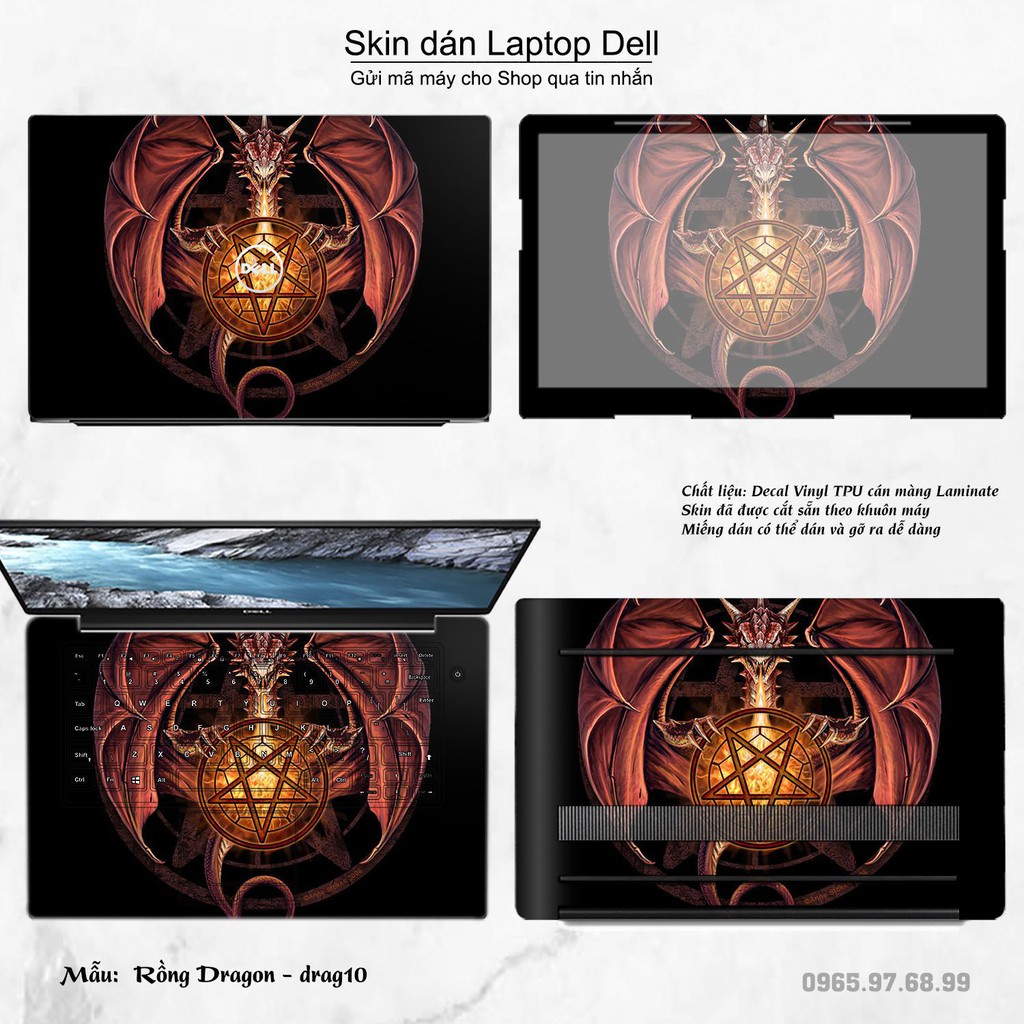 Skin dán Laptop Dell in hình rồng (inbox mã máy cho Shop)