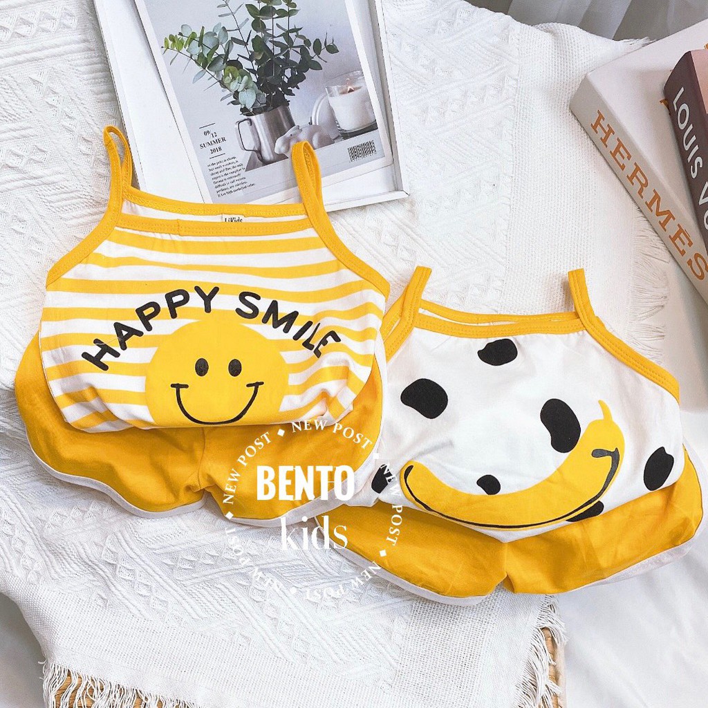 Bộ cotton bé gái xuất xịn, quần áo bé gái 2 dây từ 1 - 5 tuổi 8 đến 20kg Bento kids QATE