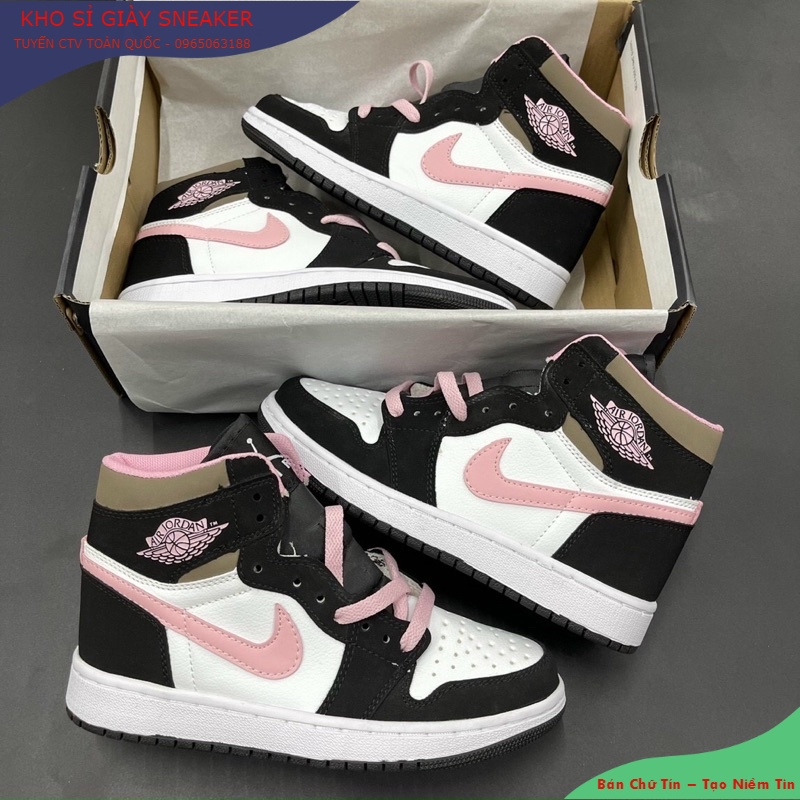 (FLASH SALE) Jordan Cổ Cao Hồng M0cha , Giày Thể Thao Jodan 1 hàng siêu cao cấp full box bill freeship D32