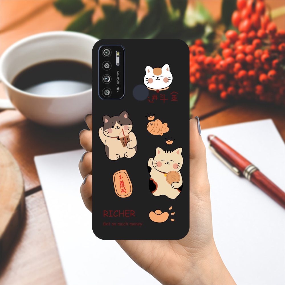 Ốp lưng Vsmart Joy 3/Joy 4/Active 3/Bee 3/Live/...dẻo đen hình Mèo tài lộc