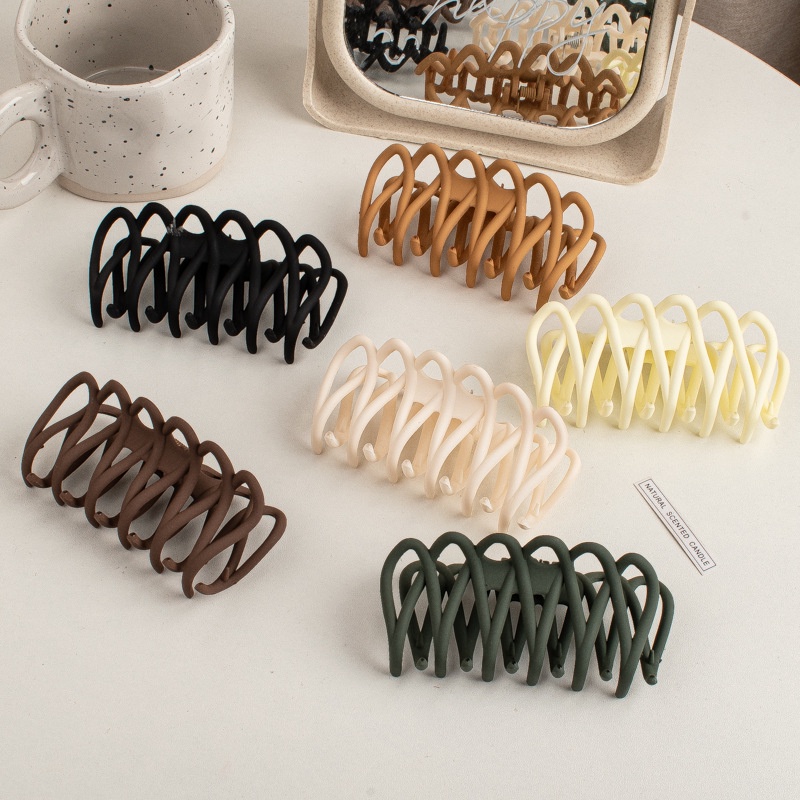 Kẹp tóc càng cua hình bánh rế tone màu vintage