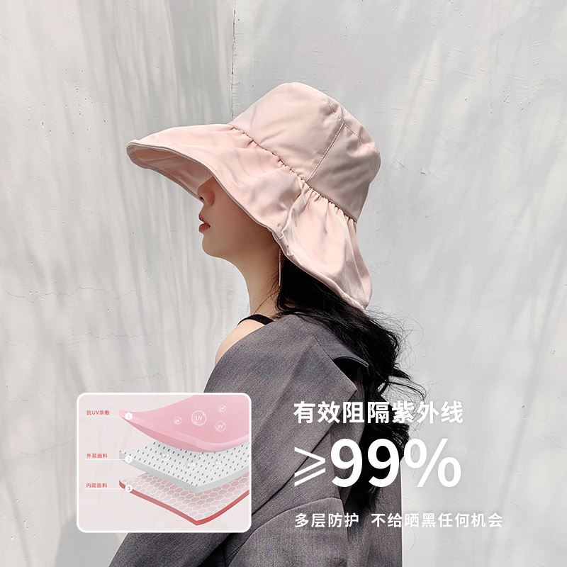 Nón Tai Bèo Vành Rộng Màu Trơn Chống Tia UV Thời Trang Mùa Hè Cho Nữ