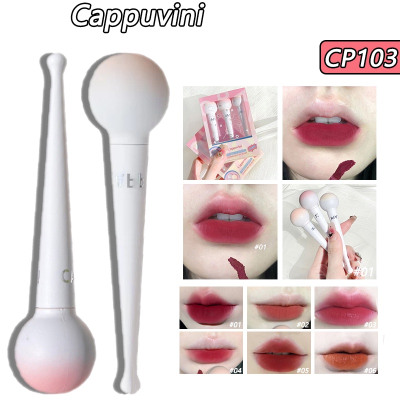 Son môi CAPPUVINI màu lì thời trang hình kẹo mút 6g