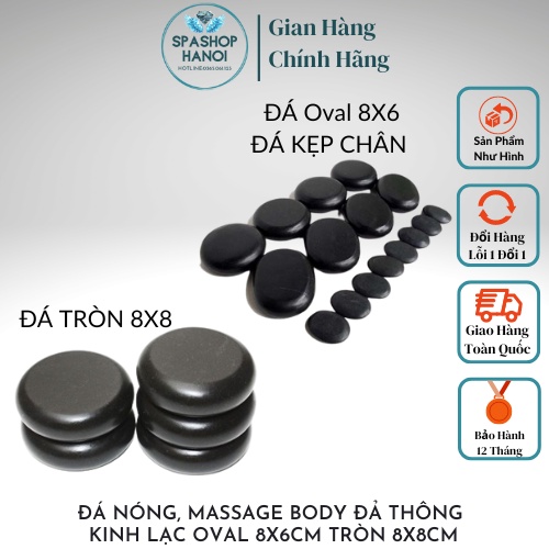 Đá Nóng, Massage Body Đả Thông Kinh Lạc Oval 8x6cm tròn 8x8cm[Chất Lượng]
