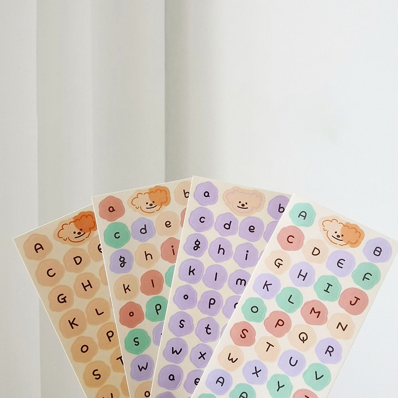 Miếng Dán Trang Trí Sổ Tay/ Sổ Tay Hình Chữ Cái Dễ Thương Đa Năng Cho Học Sinh Decor Giấy, nhãn dán