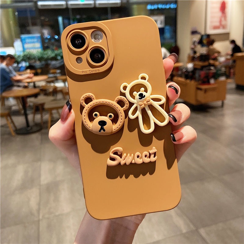 Ốp lưng iphone cạnh vuông bảo vệ camera Brown candy 7plus x xsmax 11 11promax 12 12pro 12promax 13 13pro 13promax DT13