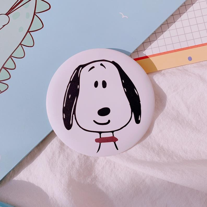 Gương Tròn Trang Điểm Mini Cầm Tay Họa Tiết Hoạt Hình Dễ Thương Phong Cách Hàn Quốc