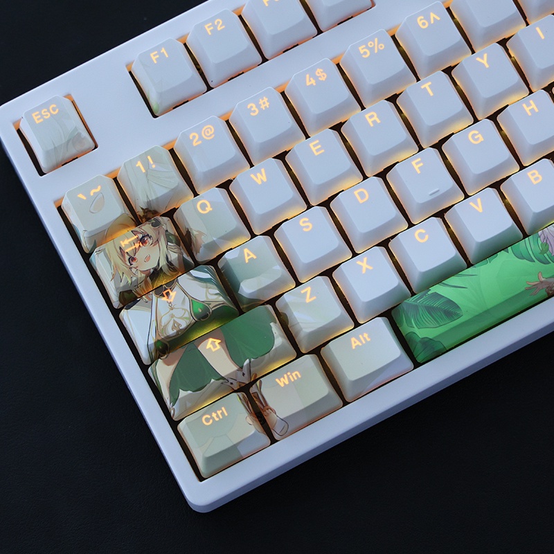 Sinata theme keycap Genshin Impact throughLight keycap OEM profile PBT Bàn phím cơ học nhuộm thăng hoa keycap Bàn phím cá nhân hóa 108 phím