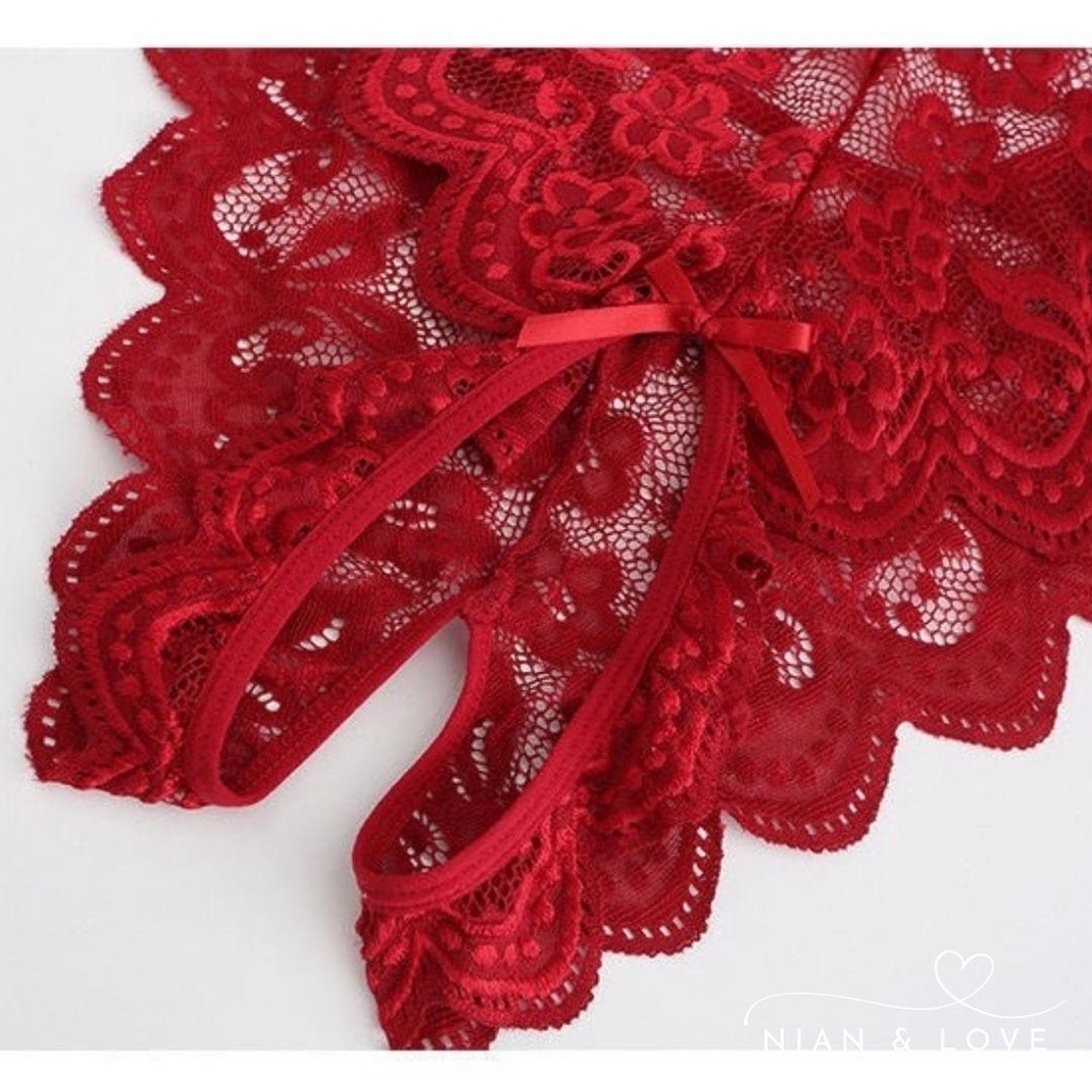 Đồ ngủ nữ, bodysuit sexy nữ NIAN&LOVE áo liền thân ren hoa mềm mại, co giãn 4 chiều, phong cách gợi cảm Freesize | BigBuy360 - bigbuy360.vn