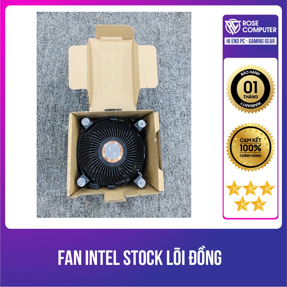 Fan Intel Stock lõi đồng kèm keo tản nhiệt, hàng chính hãng, giá tốt