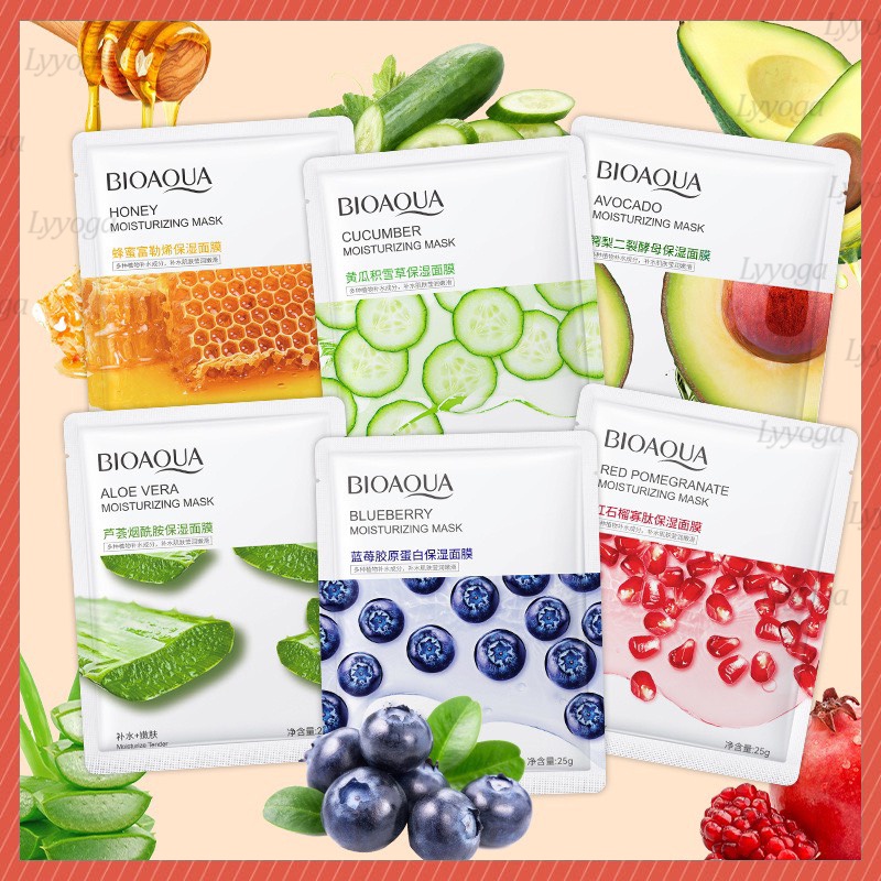 Mặt Nạ Giấy Bioaqua Trái Cây Dưỡng Da Trắng Sáng, Mặt nạ Cấp Ẩm Giữ Nước Giảm Mụn Mờ Thâm Mask, mặt nạ giấy Hoa Quả A92