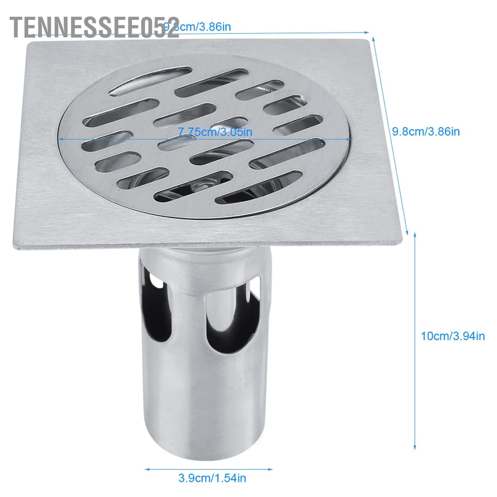 Tennessee052 Thép không gỉ dày Nhà tắm Phòng bếp Chống mùi hôi Sàn thoát nước Thùng thải