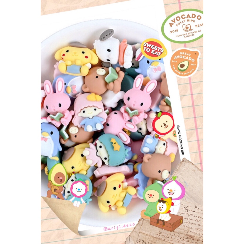 Charm siêu xinh hoạt hình B13/Nguyên liệu làm phụ kiện handmade vòng tay / resin