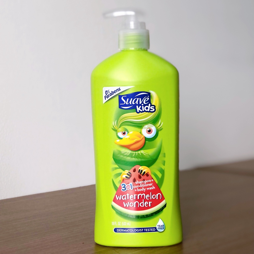 Sữa tắm Gội Xả Suave Kids 3 in 1 hương Dưa Hấu Đỏ và táo  cho bé 532ml