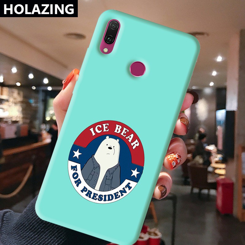 Huawei Y8P Y7 Y6 Pro 2019| Y5 | Y9 Prime 2019 Mate 30 40 Pro 20 Y9S Candy Color Phone Cases vỏ điện thoại Graizzly Coffee Ice Bear Soft Silicone Cover