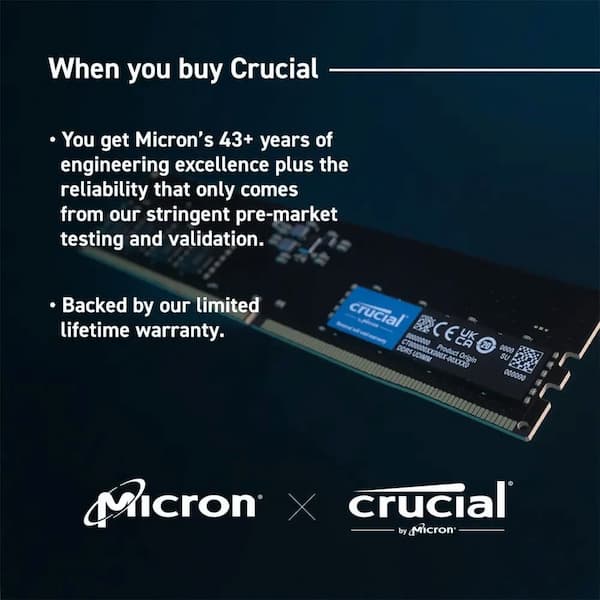 Bộ nhớ trong  laptop Crucial 8GB DDR5 bus 4800Mhz CL40
