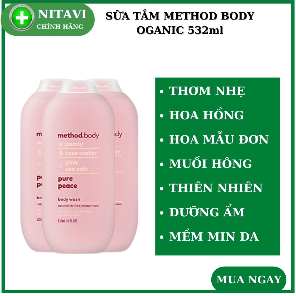 sữa tắm method body Oganic - method body wash Úc dưỡng ẩm lưu hương 532ml