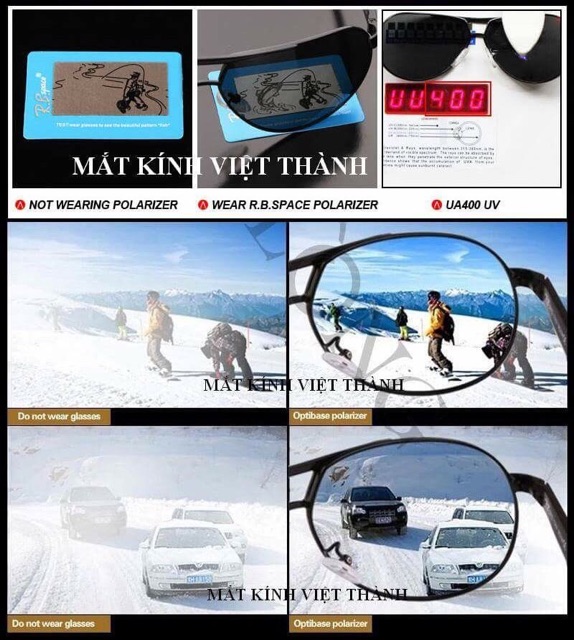 Kính nam phân cực polarized chân nhôm