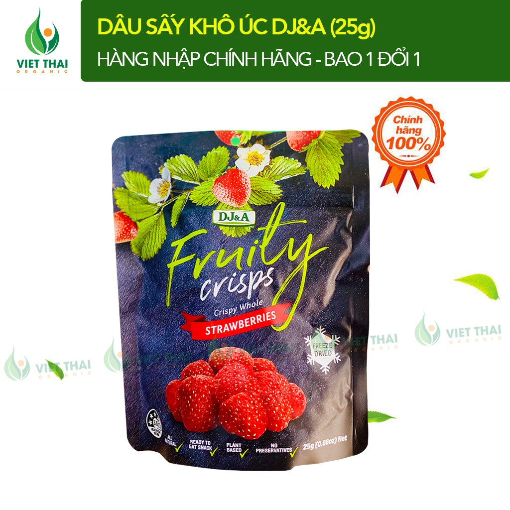 Dâu tây sấy giòn DJ&A Úc ( 25g ) Chua chua ngọt giòn ngon khó cưỡng | BigBuy360 - bigbuy360.vn