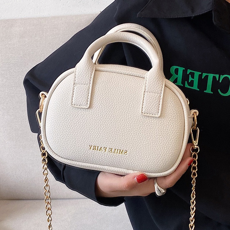 Túi Đeo Chéo Dây Xích Có Khóa Kéo Nhỏ Gọn Phong Cách Hàn Quốc Cho Nữ