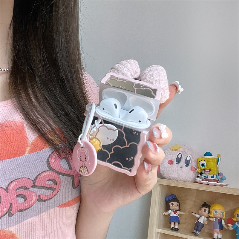 Vỏ Bảo Vệ Hộp Sạc Tai Nghe airpods 1/2/3 pro bluetooth Không Dây Chất Liệu tpu Tráng Gương Phong Cách Ins