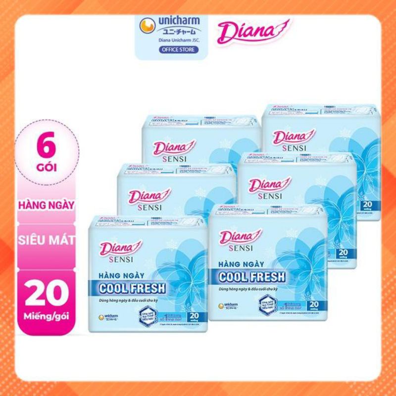 BĂNG VỆ SINH HÀNG NGÀY DIANA SENSICOOL FRESH GÓI 20MIẾNG