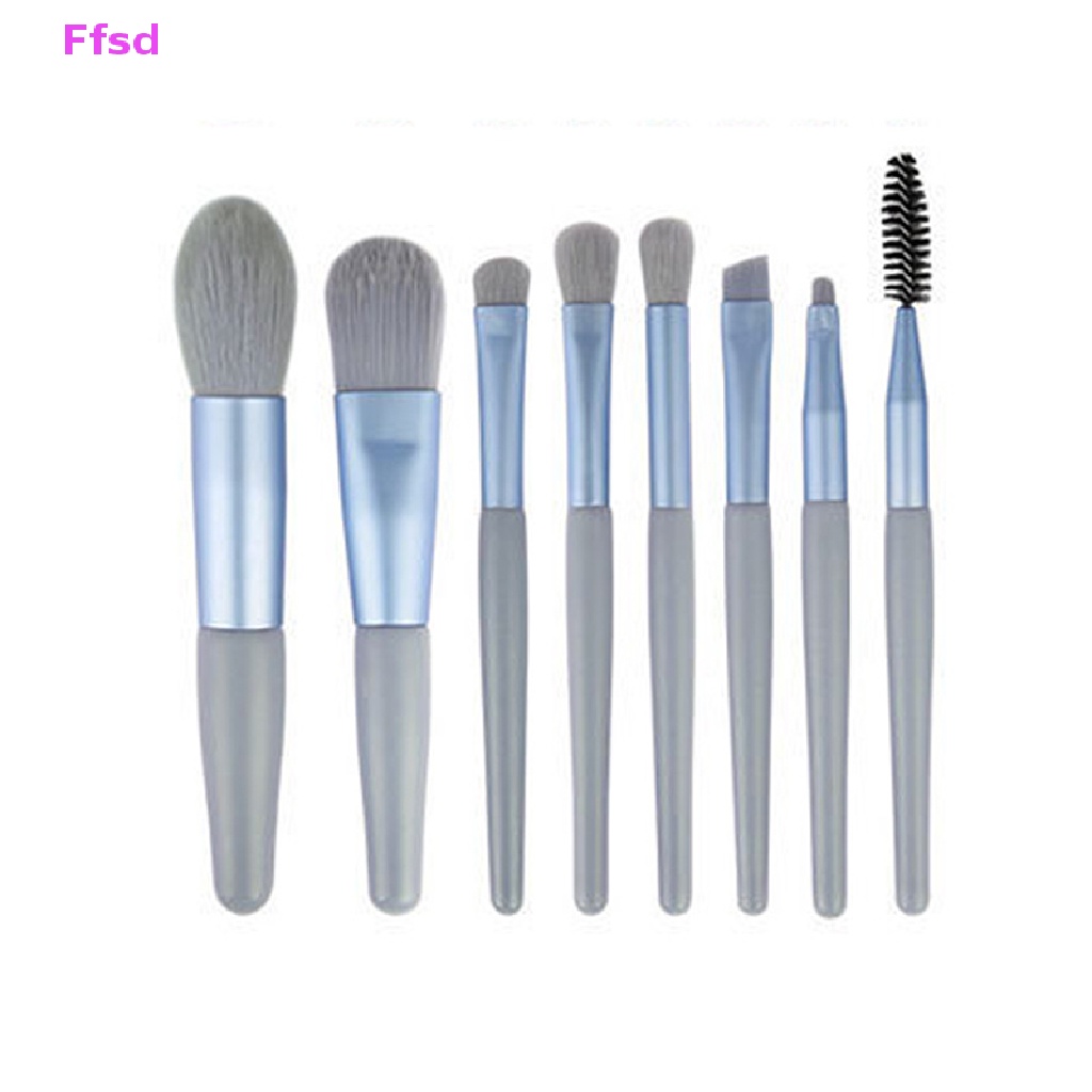 {Ffsd} Bộ 8 Cọ Trang Điểm Di Động Với Túi Đựng Cọ Trang Điểm / Phấn Má Hồng / Mắt Bán Chạy