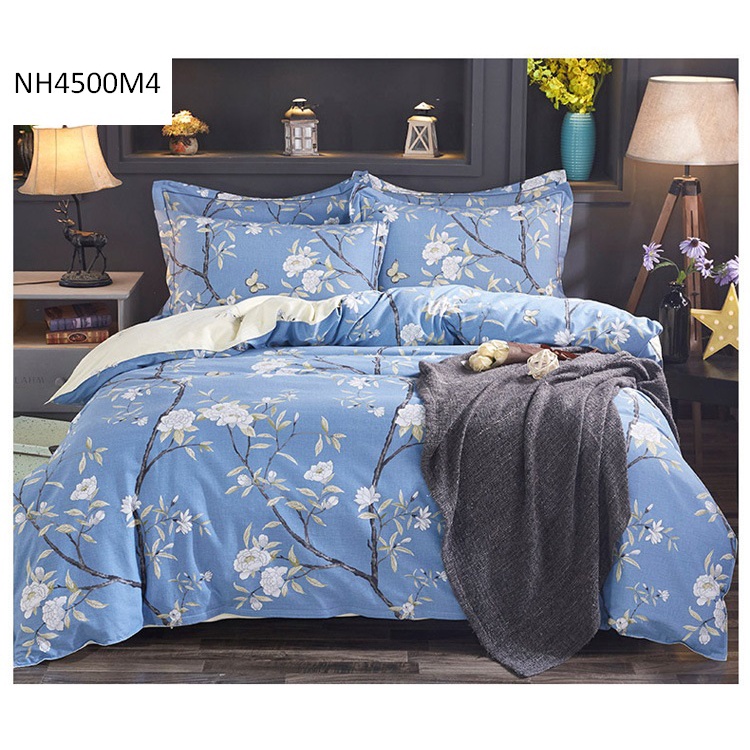 [SALE XẢ KHO] NH4500-Bộ chăn ga gối 150-180*200cm chất cotton 4CT (vỏ chăn, 2 vỏ gối, ga giường) hàng nhập