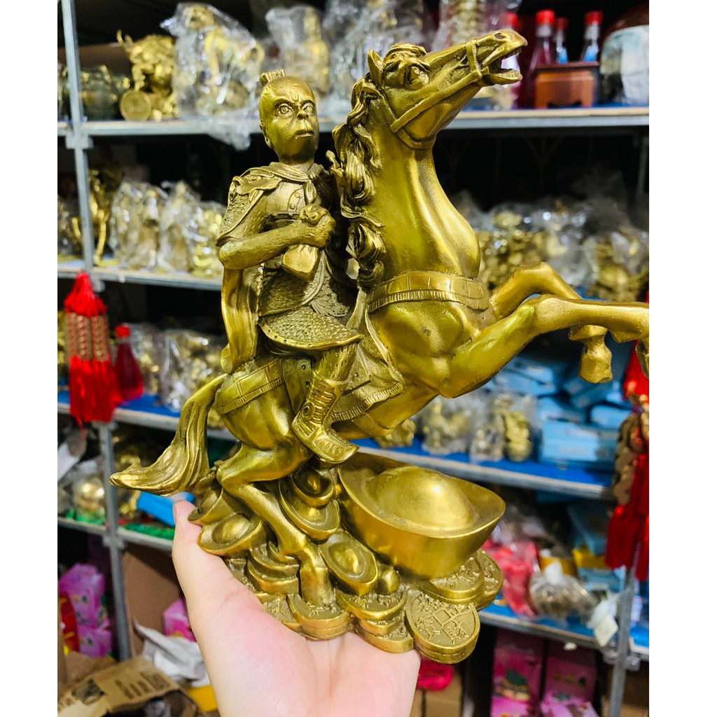 Mã Thượng Phong Hầu Cầu Danh Vọng Thăng Tiến Khỉ Cưỡi Ngựa vật phẩm phong thuỷ bằng đồng