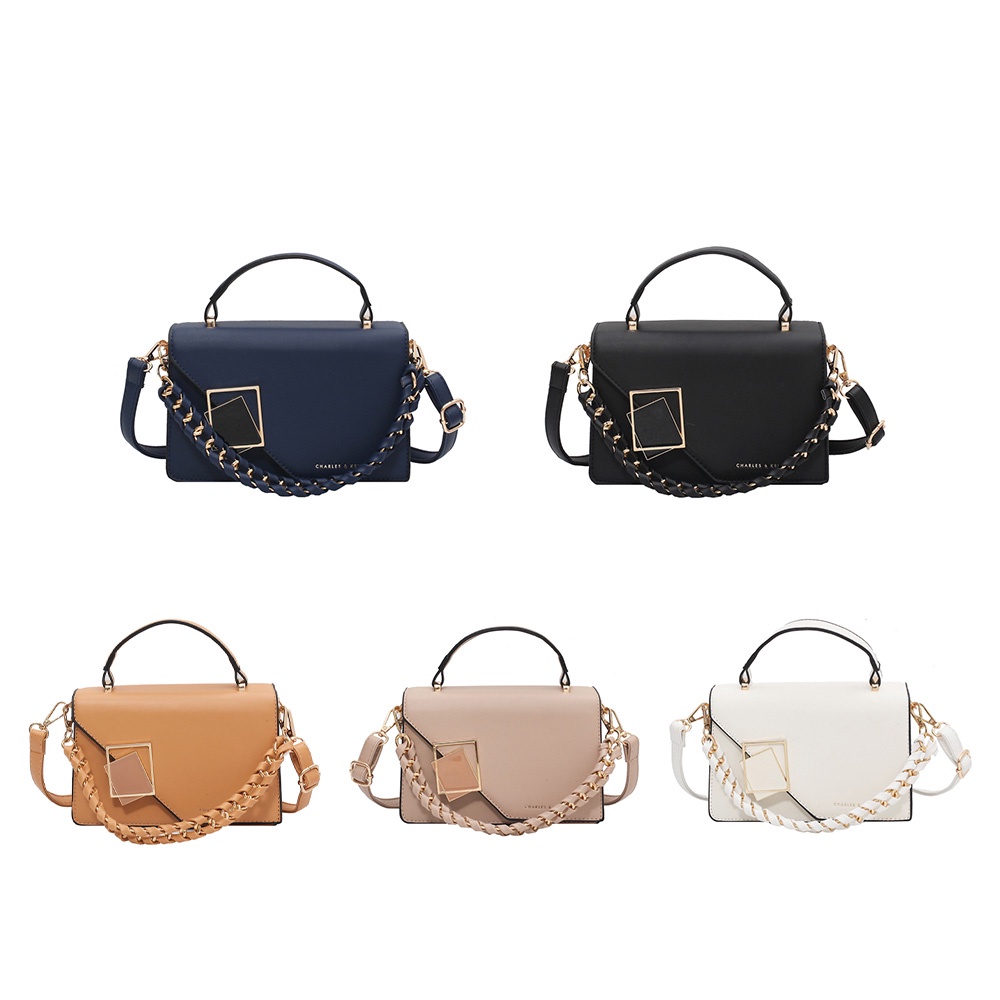 Túi xách nữ đeo chéo dáng vuông hai ngăn phong hàn quốc thời trang da dây xích thiết kế độc đáo giá rẻ đẹp đi chơi