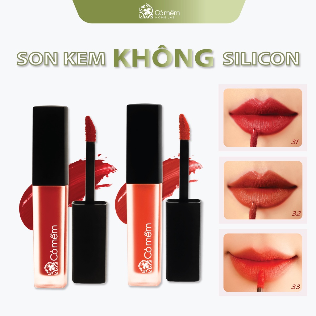 Son Kem Nhung Lì Mượt Không Silicone Cỏ Mềm Màu Đẹp An Toàn Từ Thiên Nhiên 3ml