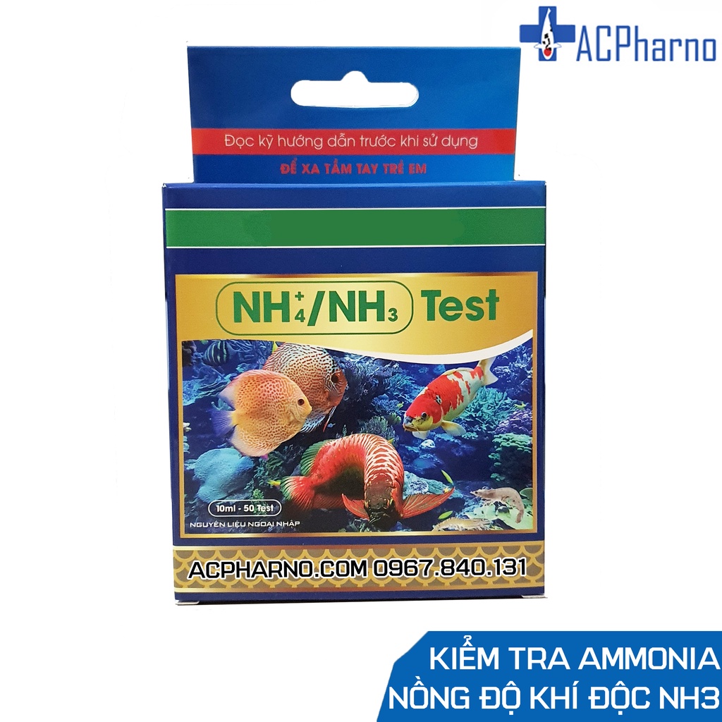 Dung dịch đo kiểm tra NH3/NH4 - Bộ Amoniac Test Kit dành cho hồ cá koi, cá rồng, cá vàng, guppy, cá cảnh Ammonia Amonia
