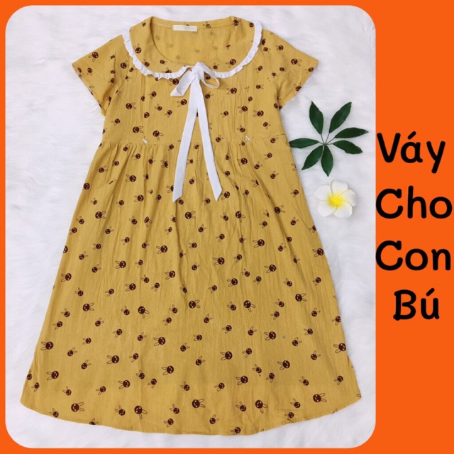 Váy bầu và sau sinh cho con bú (có khoá kéo) - 𝐕𝟑𝟐