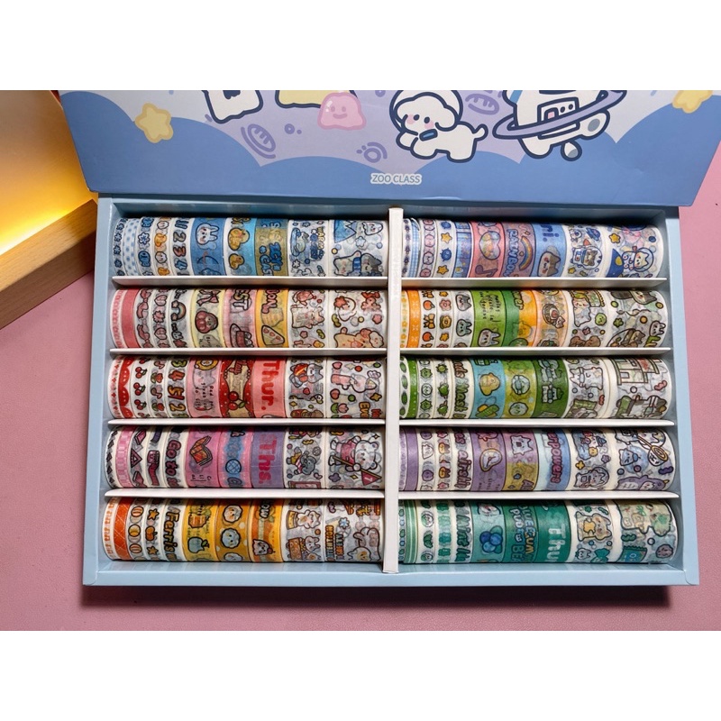 Set 100 cuộn washi tape dễ thương dùng trang trí sổ, trang trí bullet journal