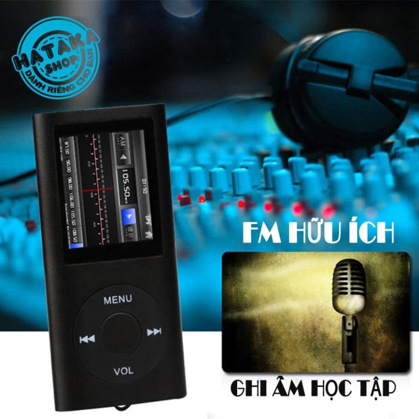 Máy nghe nhạc mp3 BTS-tặng tai nghe, dây sạc-chức năng FM, ghi âm, xem ảnh, đọc sách