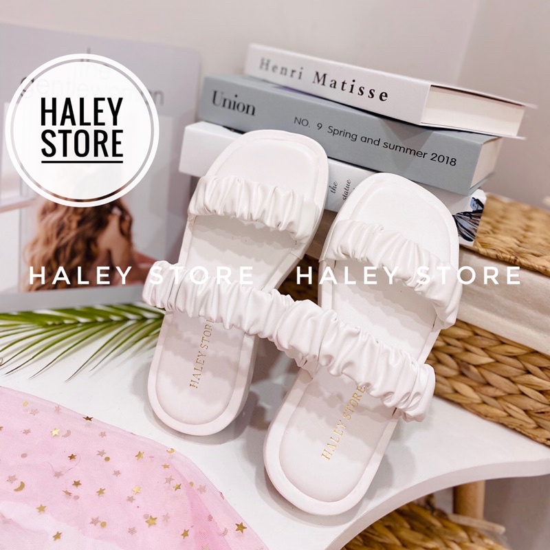 Dép nữ HALEY STORE đế bánh mì cao 3cm quai ngang nhúm thời trang nhẹ mềm êm chân rẻ bền đẹp