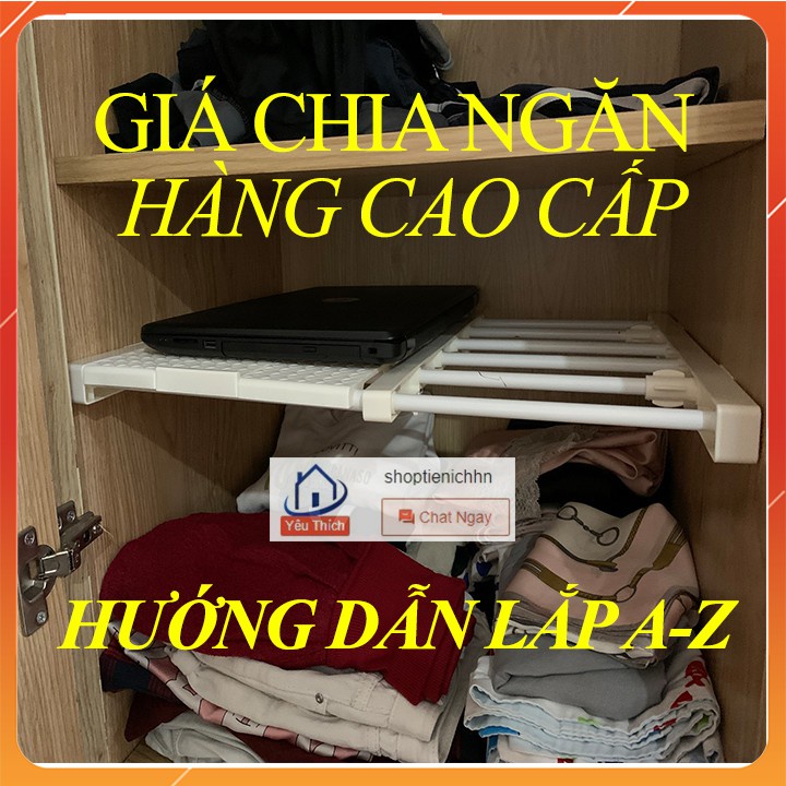 (Hoàn$) Thanh ngăn chia tủ quần áo - tủ bếp không khoan vít chịu 15kg (STIHN)