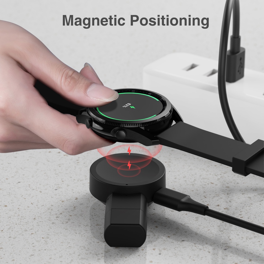Đế Sạc Từ Tính Không Dây USB + Type C Cho Đồng Hồ Samsung Galaxy Watch 5 Pro / 4 / 4 Classic / Galaxy Watch 3 / Active 2
