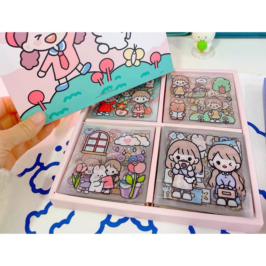 Sticker FITEZY miếng dán bình nước nhựa dễ thương không thấm nước