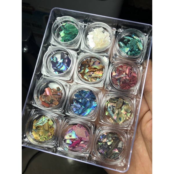 Set xà cừ vân đá ẩn gel ẩn bột